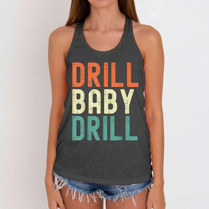 Drill Baby Drill Trump 2024 Women's Knotted Racerback Tank