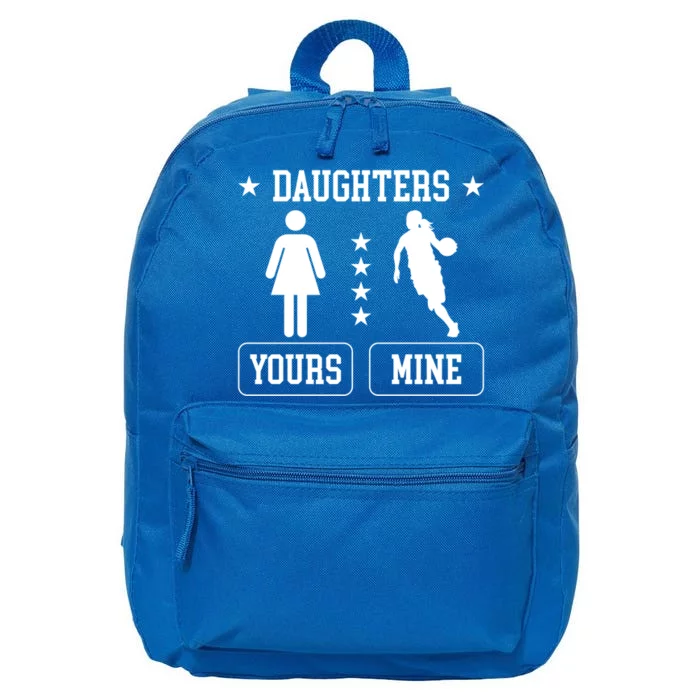 Daughters Basketball Dad Of A Basketball Player Father Cute Gift 16 in Basic Backpack