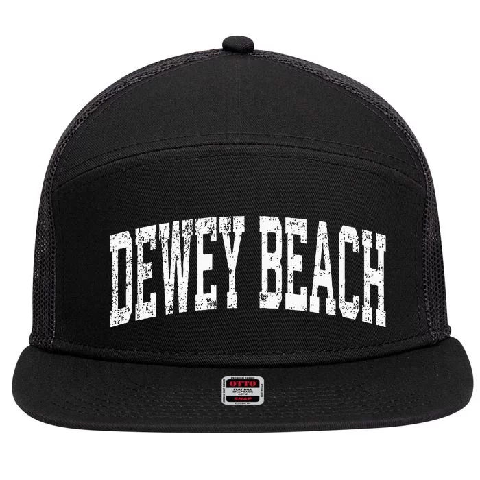 Dewey Beach Delaware De Vintage Athletic Sports Design 7 Panel Mesh Trucker Snapback Hat