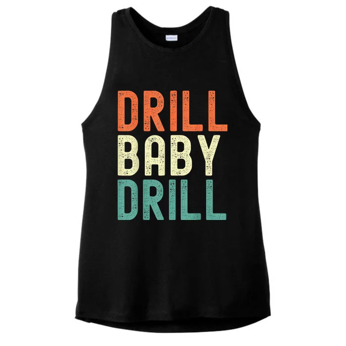 Drill Baby Drill Trump 2024 Ladies Tri-Blend Wicking Tank