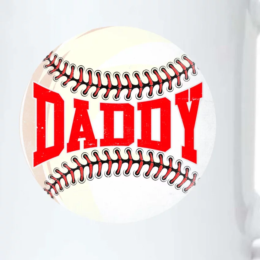 Distressed Baseball Daddy Funny Fathers Day Gift Black Color Changing Mug