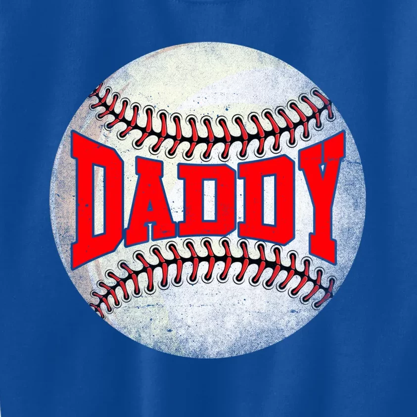 Distressed Baseball Daddy Funny Fathers Day Gift Kids Sweatshirt