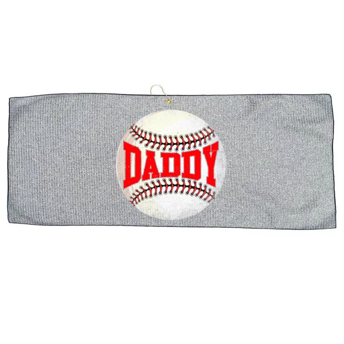 Distressed Baseball Daddy Funny Fathers Day Gift Large Microfiber Waffle Golf Towel