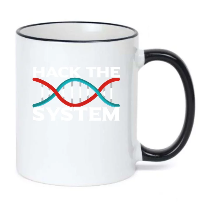 Diy Biology Dna Double Helix Hack The System Biohacker Gift Black Color Changing Mug