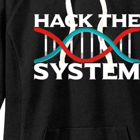 Diy Biology Dna Double Helix Hack The System Biohacker Gift Women's Fleece Hoodie