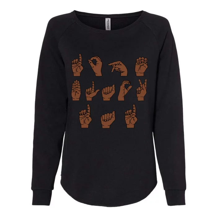 Dope Black Dad Sign Language Asl African American Dad Gift Womens California Wash Sweatshirt