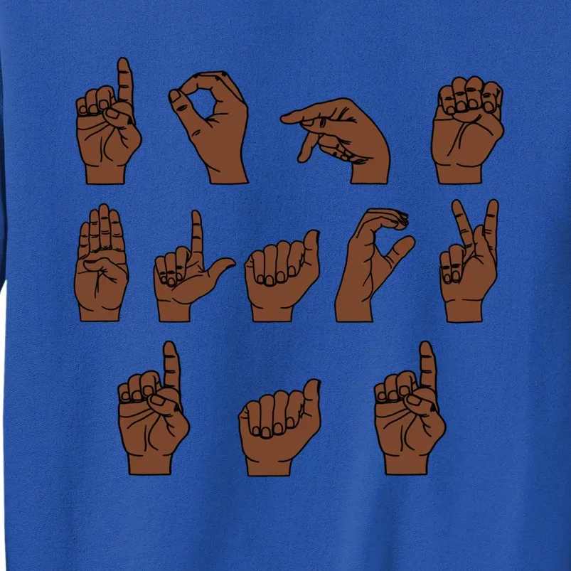 Dope Black Dad Sign Language Asl African American Dad Gift Tall Sweatshirt