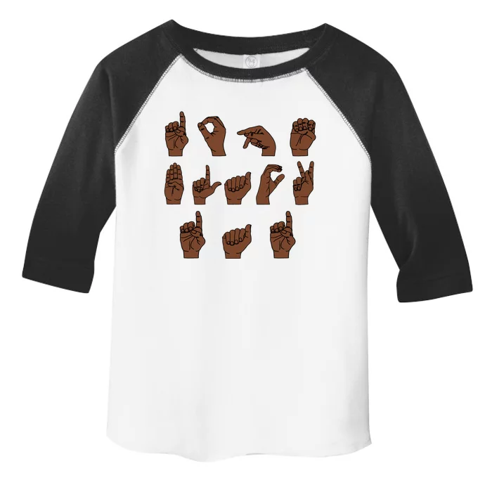 Dope Black Dad Sign Language Asl African American Dad Gift Toddler Fine Jersey T-Shirt