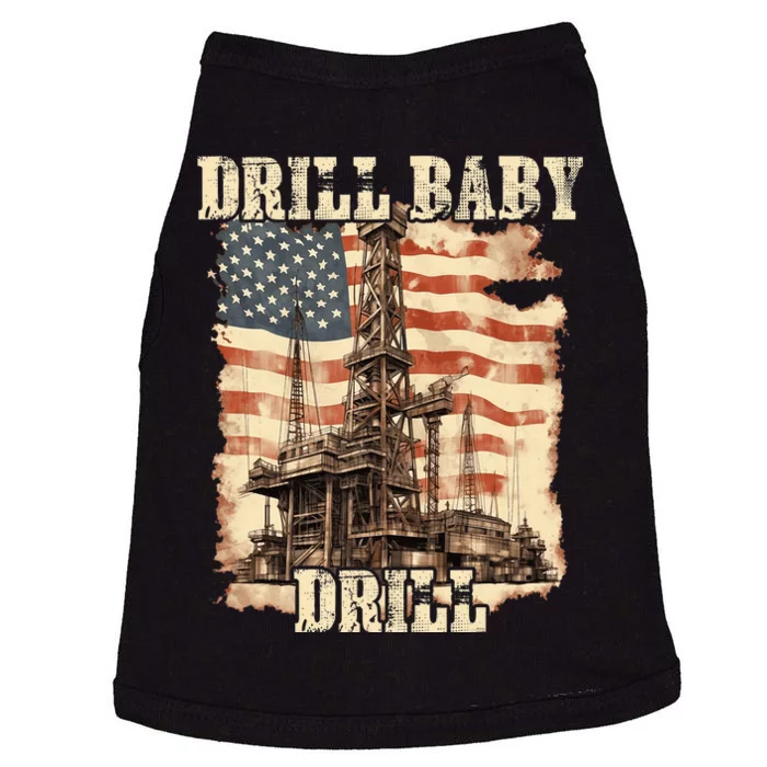 Drill Baby Drill American Flag Design Doggie Tank