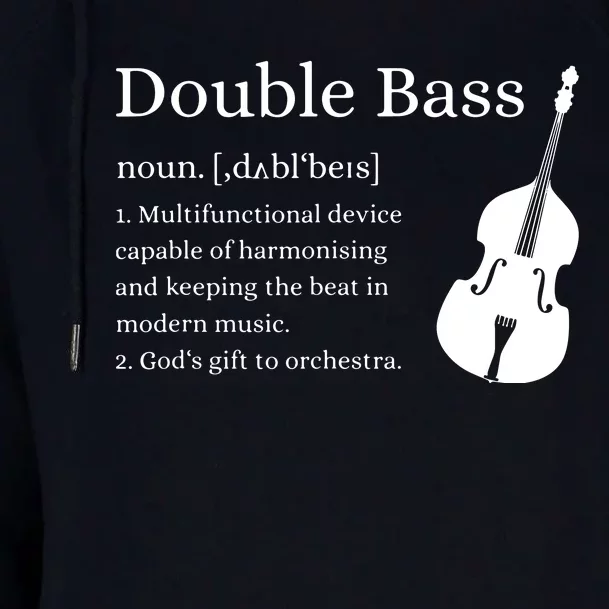 Double Bass Definition Upright Bass Instrument Womens Funnel Neck Pullover Hood