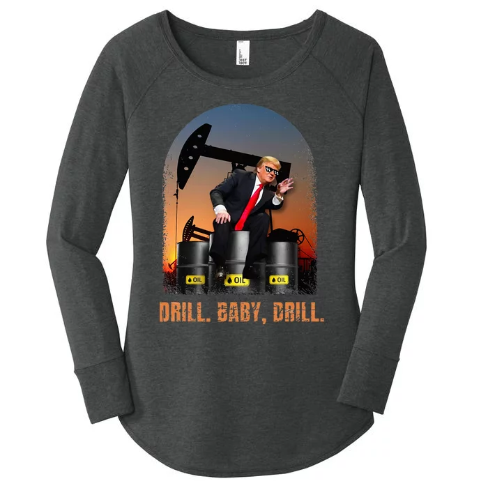 Drill Baby Drill Trump Rig Oil Women's Perfect Tri Tunic Long Sleeve Shirt