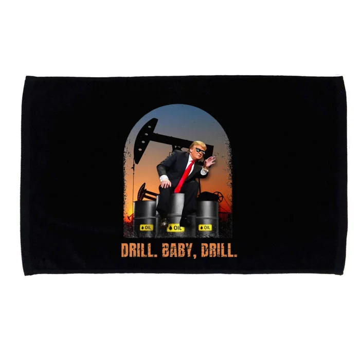 Drill Baby Drill Trump Rig Oil Microfiber Hand Towel