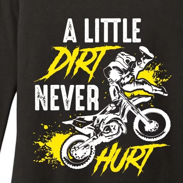 Dirt Bike Dirt Never Hurt Motocross Womens CVC Long Sleeve Shirt