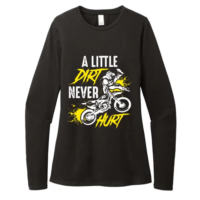 Dirt Bike Dirt Never Hurt Motocross Womens CVC Long Sleeve Shirt