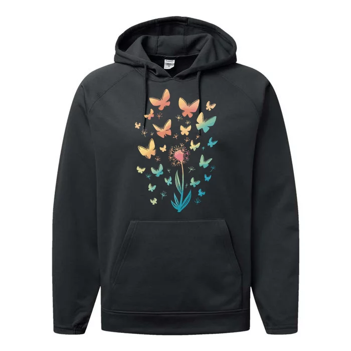 Dandelion Butterfly Performance Fleece Hoodie