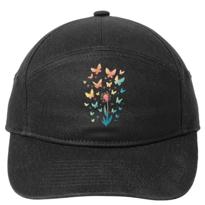 Dandelion Butterfly 7-Panel Snapback Hat