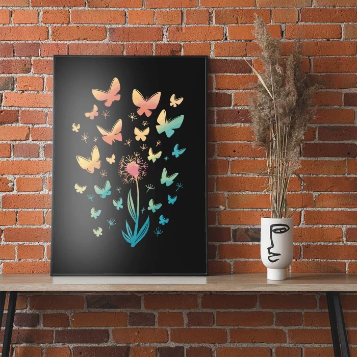 Dandelion Butterfly Poster