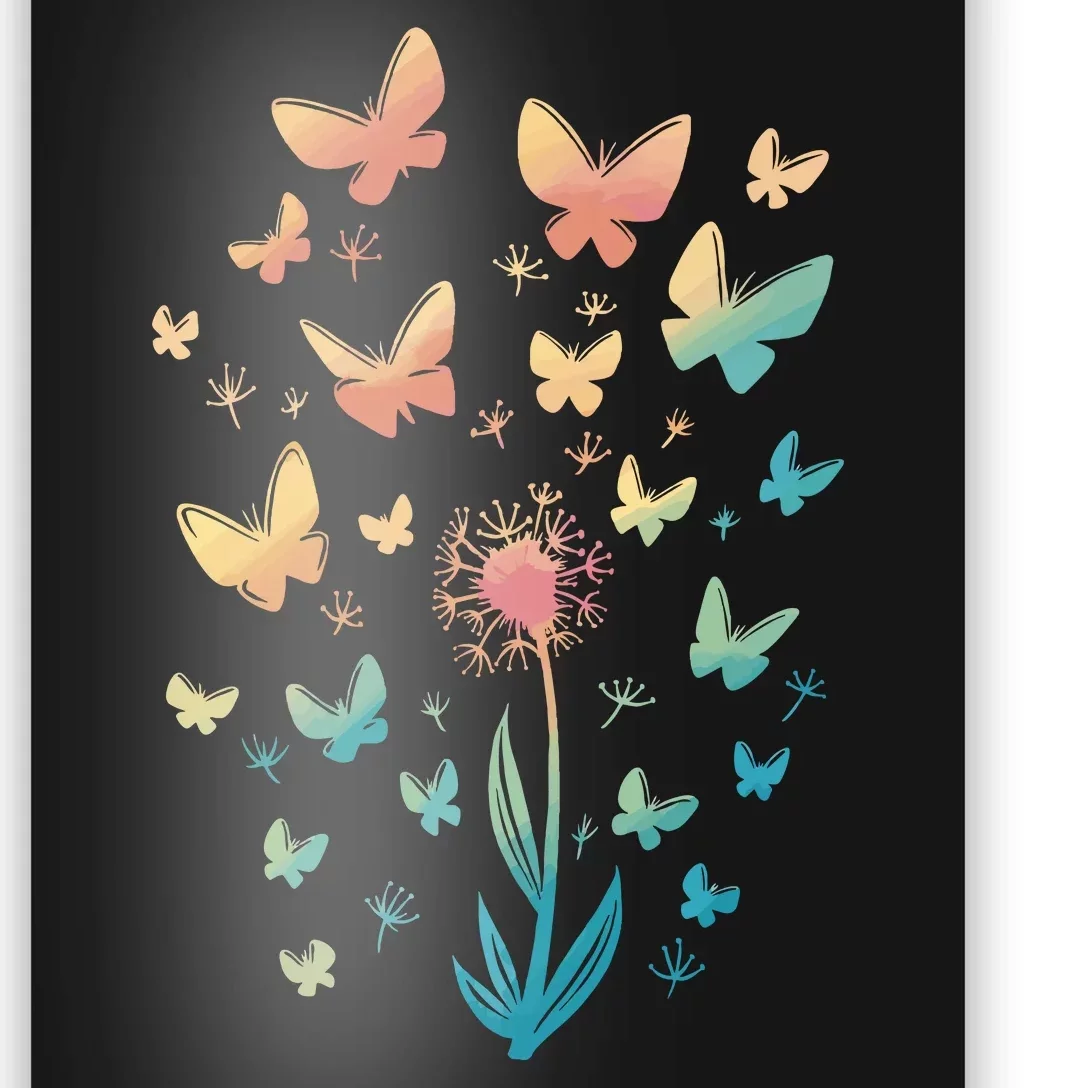 Dandelion Butterfly Poster