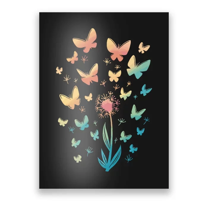 Dandelion Butterfly Poster