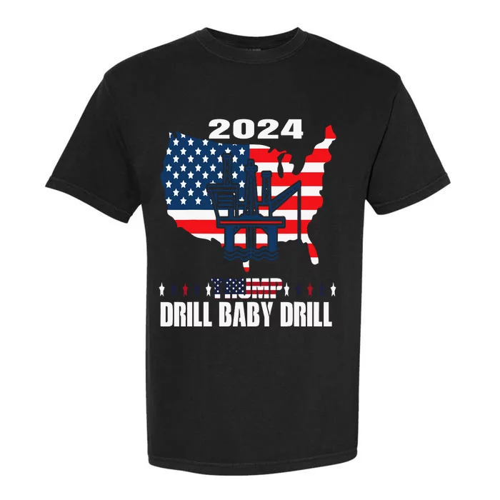 Drill Baby Drill American Flag Oilrig Oilfield Trash Garment-Dyed Heavyweight T-Shirt