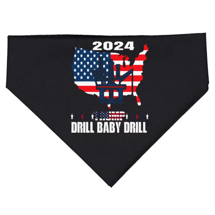 Drill Baby Drill American Flag Oilrig Oilfield Trash USA-Made Doggie Bandana