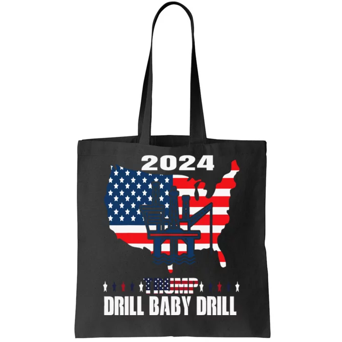 Drill Baby Drill American Flag Oilrig Oilfield Trash Tote Bag