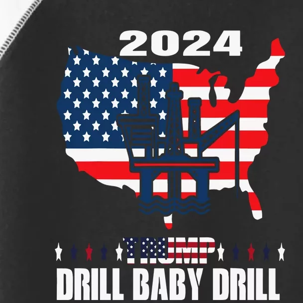 Drill Baby Drill American Flag Oilrig Oilfield Trash Toddler Fine Jersey T-Shirt