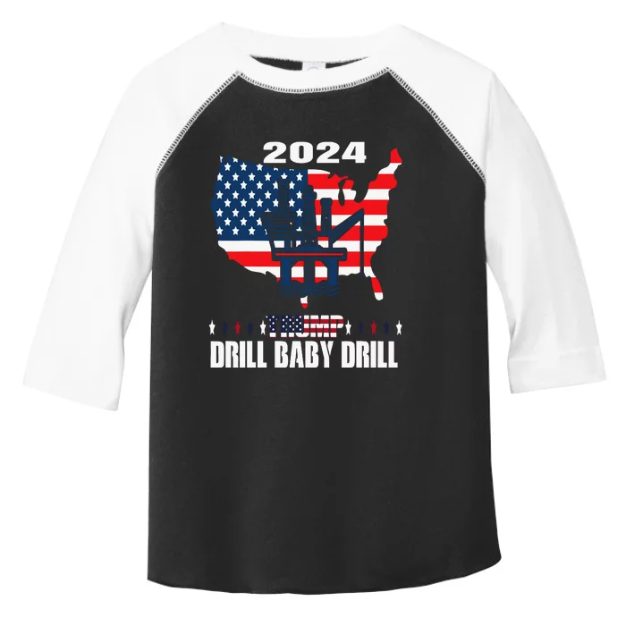 Drill Baby Drill American Flag Oilrig Oilfield Trash Toddler Fine Jersey T-Shirt