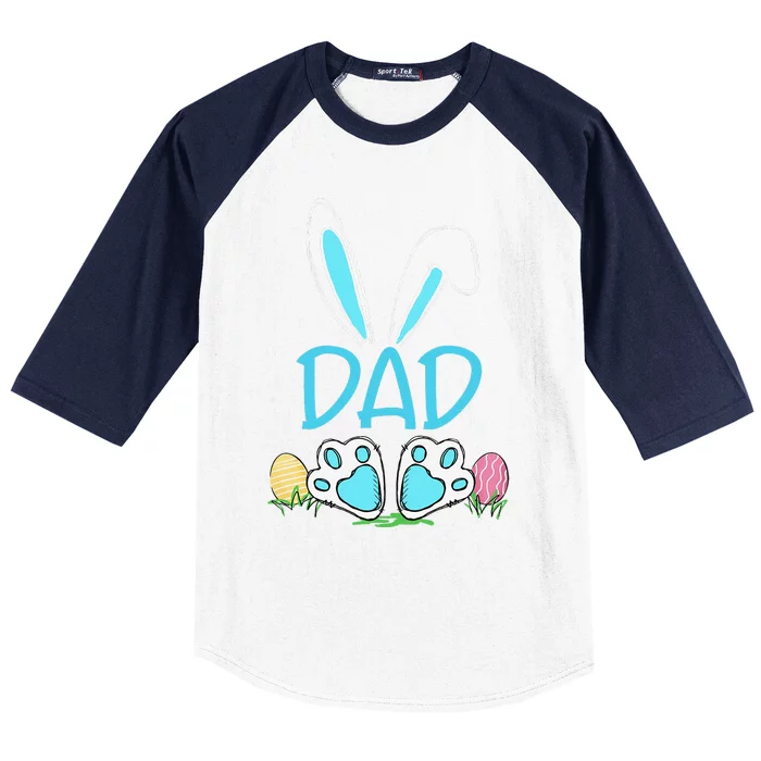 Dad Bunny Easter Eggs Matching Family Cute Easter Baseball Sleeve Shirt