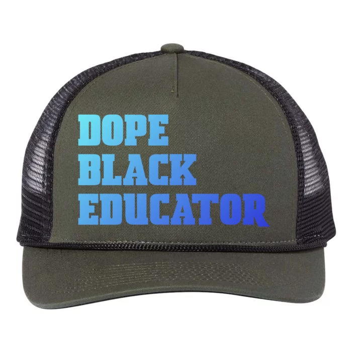 Dope Black Educator Black Pride Afro African Black History Meaningful Gift Retro Rope Trucker Hat Cap