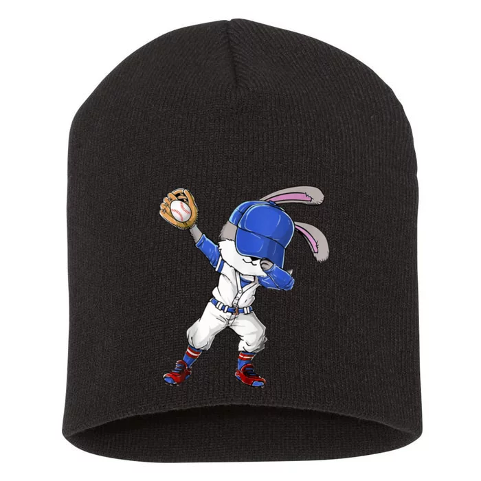 Dabbing Bunny Easter Day Baseball Catcher Happy Easter Cute Gift Short Acrylic Beanie