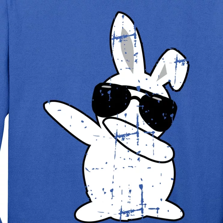 Dabbing Bunny Easter Outfit And Bunny Dad Matching Gift Long Sleeve Shirt