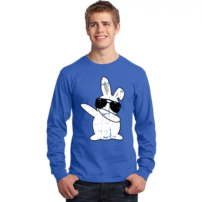 Dabbing Bunny Easter Outfit And Bunny Dad Matching Gift Tall Long Sleeve T-Shirt