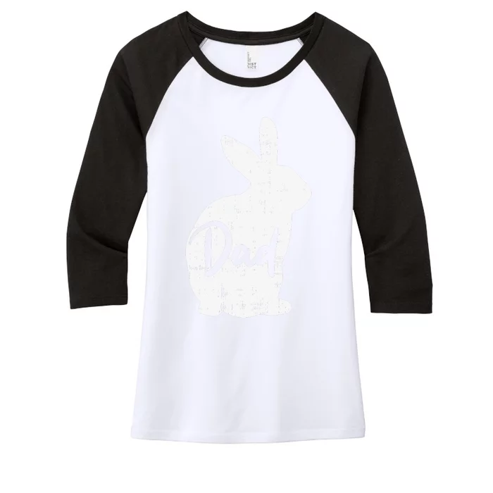 Dad Bunny Easter Day Cute Rabbit Daddy Papa Father Women's Tri-Blend 3/4-Sleeve Raglan Shirt