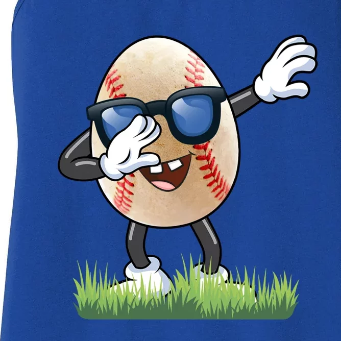 Dabbing Baseball Egg Tee Dab Eggs Hunting Bunny Tee Gift Women's Racerback Tank