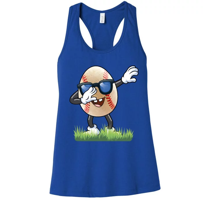 Dabbing Baseball Egg Tee Dab Eggs Hunting Bunny Tee Gift Women's Racerback Tank