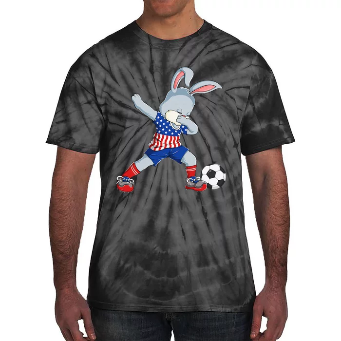 Dabbing Bunny Easter Day Soccer Happy Easter Tie-Dye T-Shirt