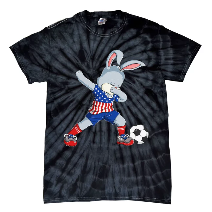 Dabbing Bunny Easter Day Soccer Happy Easter Tie-Dye T-Shirt