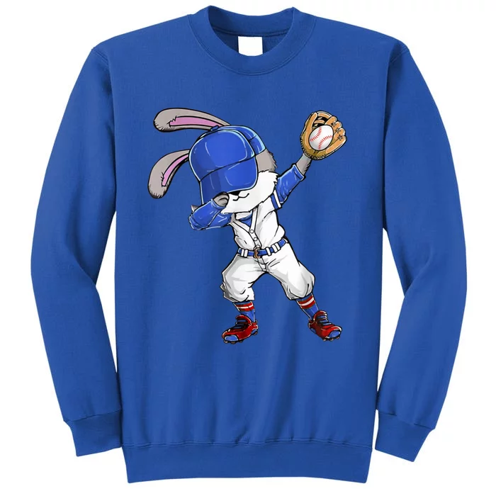 Dabbing Bunny Easter Day Baseball Catcher Happy Easter Cute Gift Tall Sweatshirt