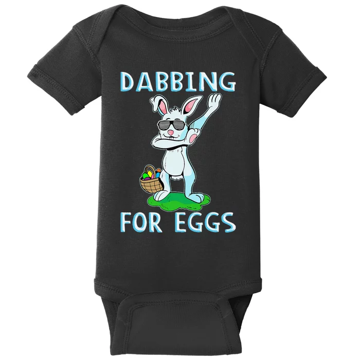 Dabbing Bunny Easter Egg Hunt Baby Bodysuit