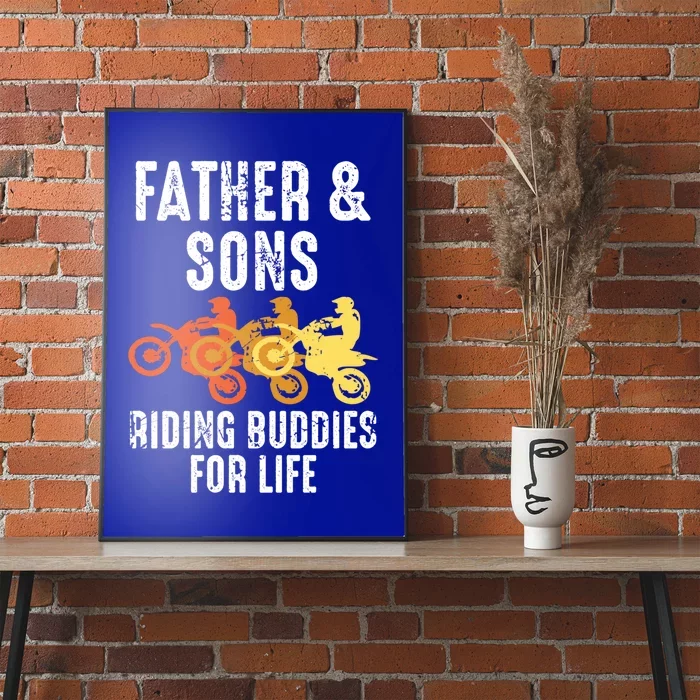 Dirt Bike Father And Son Riding Buddies For Life Cool Gift Poster