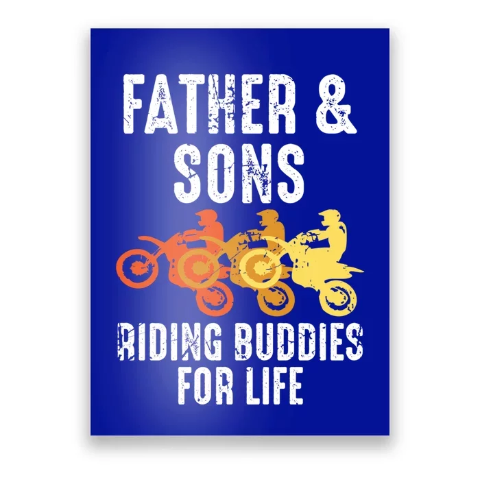 Dirt Bike Father And Son Riding Buddies For Life Cool Gift Poster