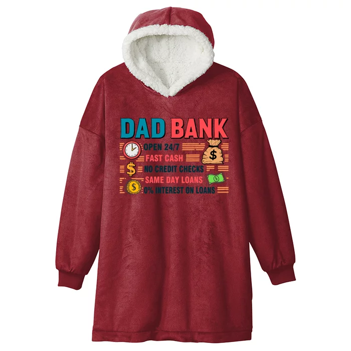 Dad Bank Fast Cash No Credits Checks Hooded Wearable Blanket