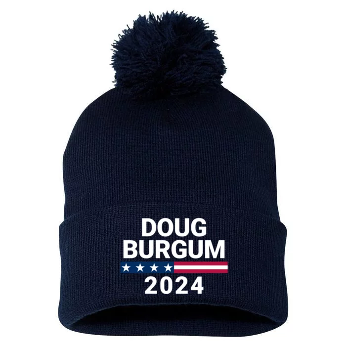 Doug Burgum For President 2024 Election Pom Pom 12in Knit Beanie