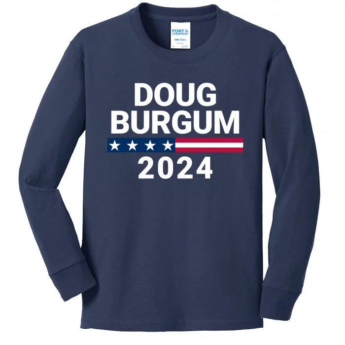 Doug Burgum For President 2024 Election Kids Long Sleeve Shirt