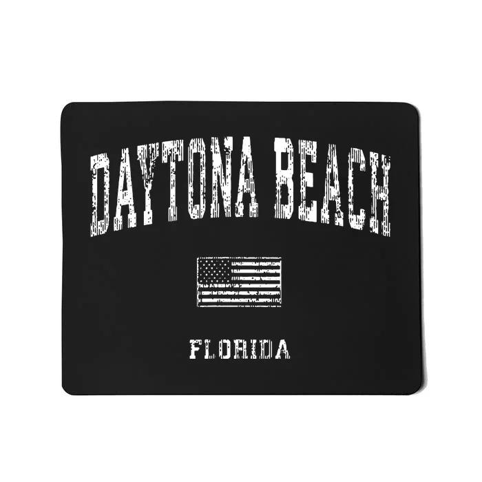 Daytona Beach Florida Fl Vintage American Flag Mousepad