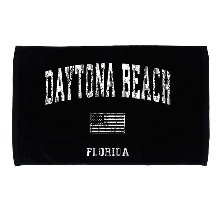 Daytona Beach Florida Fl Vintage American Flag Microfiber Hand Towel