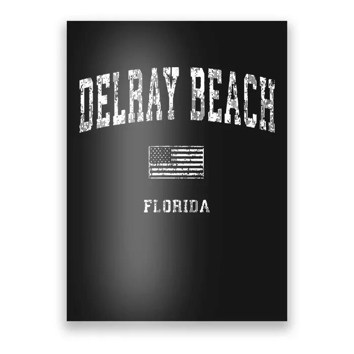 Delray Beach Florida Fl Vintage American Flag Poster