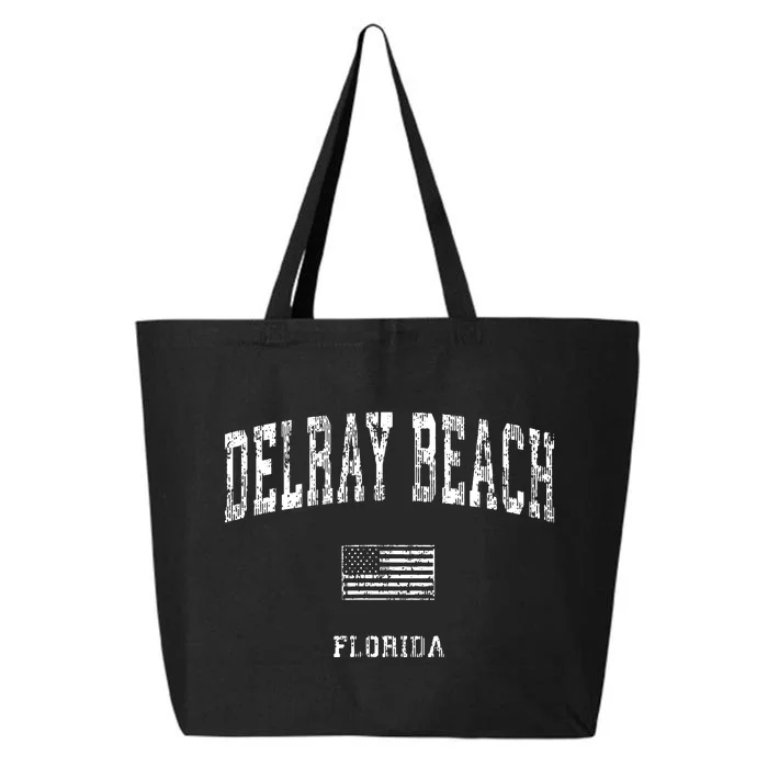 Delray Beach Florida Fl Vintage American Flag 25L Jumbo Tote