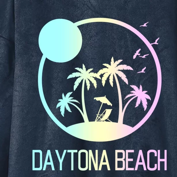 Daytona Beach Florida Travel Vacation Souvenir Funny Gift Hooded Wearable Blanket